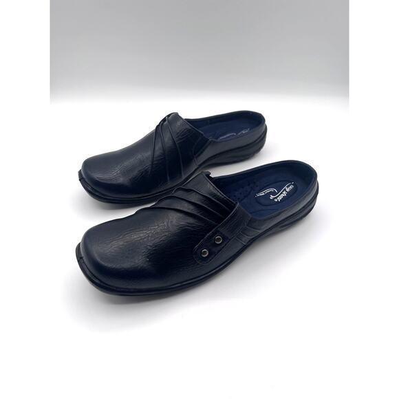 EASY STREET CASUAL 'HOLLY' COMFORT CLOGS MULE NAVY WOMENS 9N NARROW NEW - Picture 4 of 12